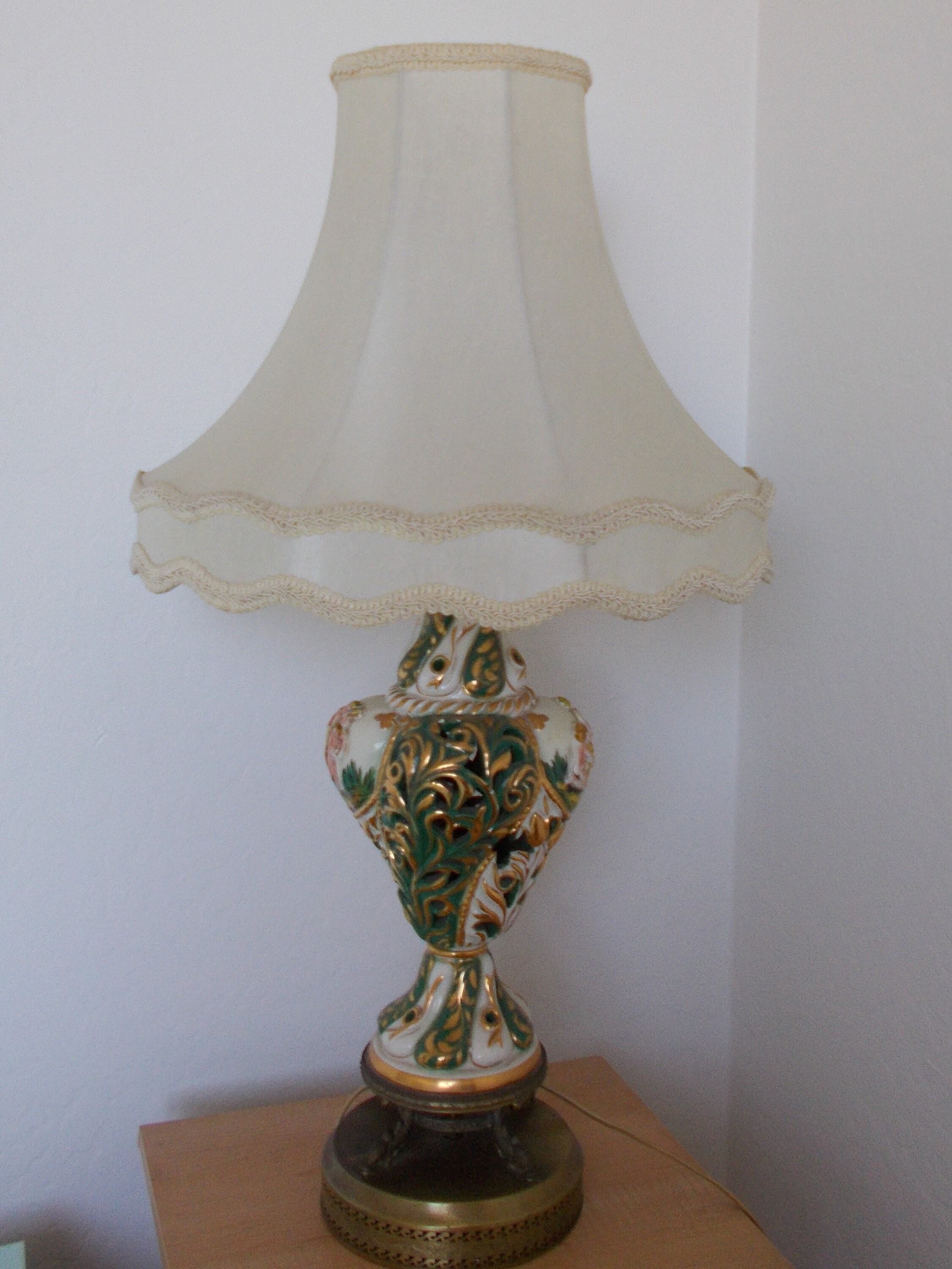 Antique Capodimonte Table Lamp with Musical Cherubs Etsy