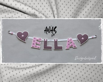 Letter chain personalized, name garland fabric
