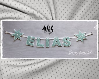 Letter chain personalized, name garland fabric