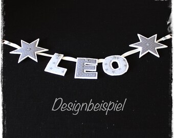 Name garland fabric letters