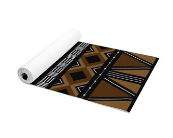 African Yoga Mat | East African Mud Cloth Design | Foam Yoga Mat