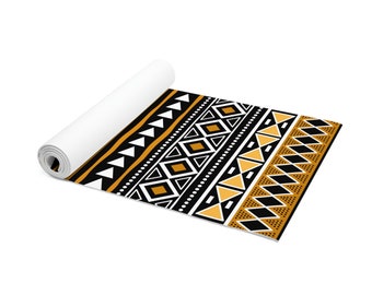 African Yoga Mat | Bologan Mud Cloth Design | Foam Yoga Mat
