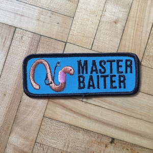 Master Baiter Patch Risque Vintage Rare Retro L@@K Suggestive Hook