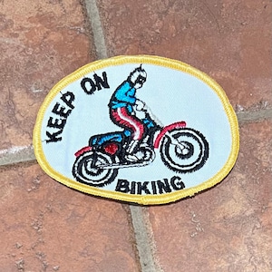 Vintage Keep On Biking Dirt Bike Motorcycle Patch Rare Retro L@@K Bikers