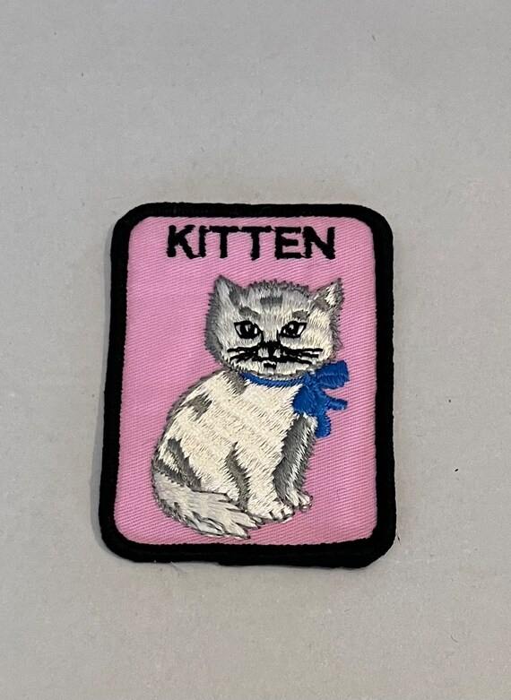 Vintage Kitten Cat Patch Rare Retro L@@K Cat Lover