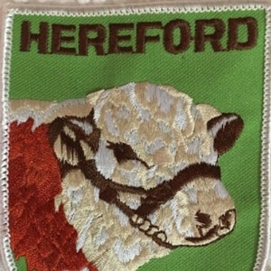 HEREFORD COW Stitched Patch Vintage Retro Excellent HEREFORD Collectible