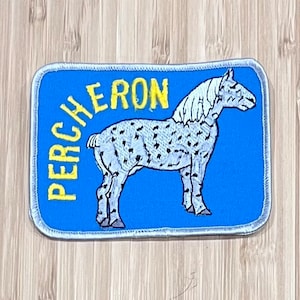 Toppa vintage con cavallo PERCHERON, rara, retrò, L@@K Farm, Bovini, Agricoltura