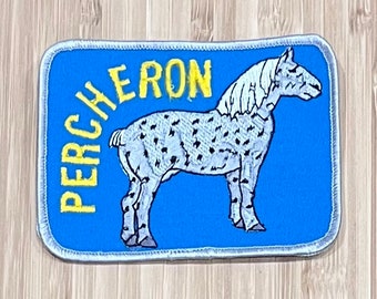 vintage PERCHERON cheval Patch rare rétro L@@K ferme bovins agriculture
