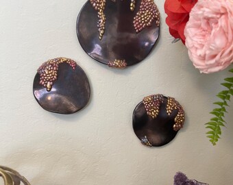 Ceramic porcelain wall art, wall sculpture, antique bronze glaze, handmade ceramics