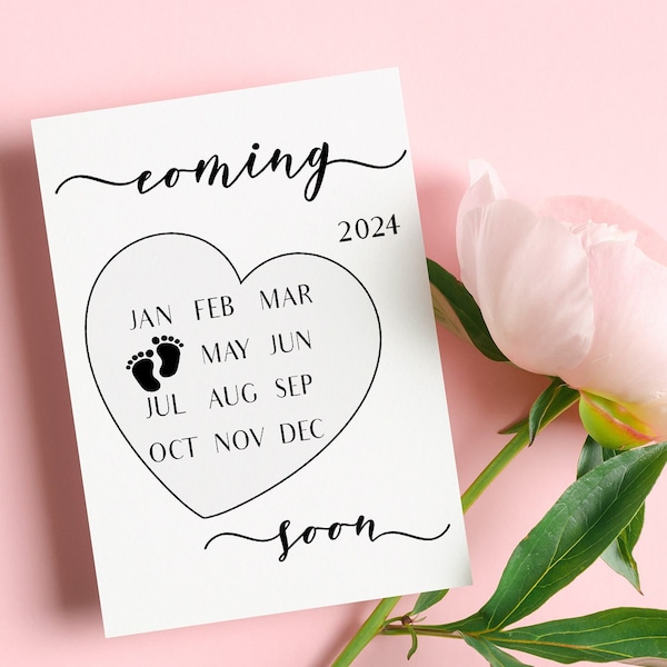 APRIL 2024, Pregnancy announcement calendar APRIL 2024, Instagram Baby Announcement idea, Expecting baby printable calendar card idea, APRIL