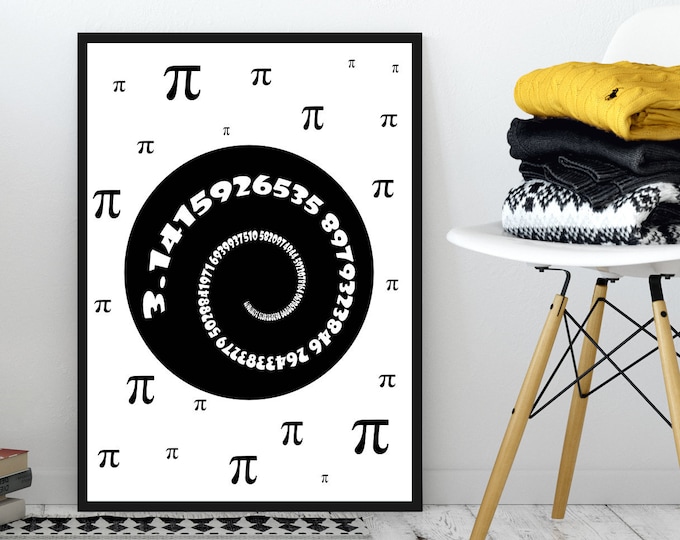 Pi Print, Pi Simbol, Irrational Number Print, Kids Room Print ...