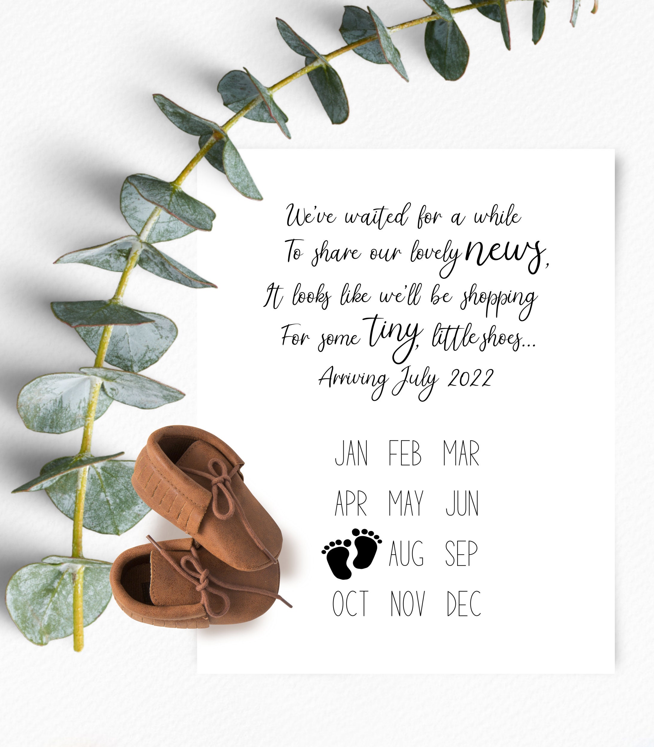 july 2022 pregnancy announcement quote calendar social media etsy