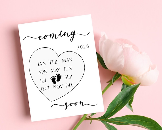 August 2026 Pregnancy Announcement | DIY Printable Calendar Card | Expecting Baby Reveal Download