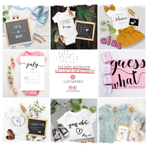 Fevrier 22 Calendrier Des Annonces De Grossesse Fevrier Etsy France