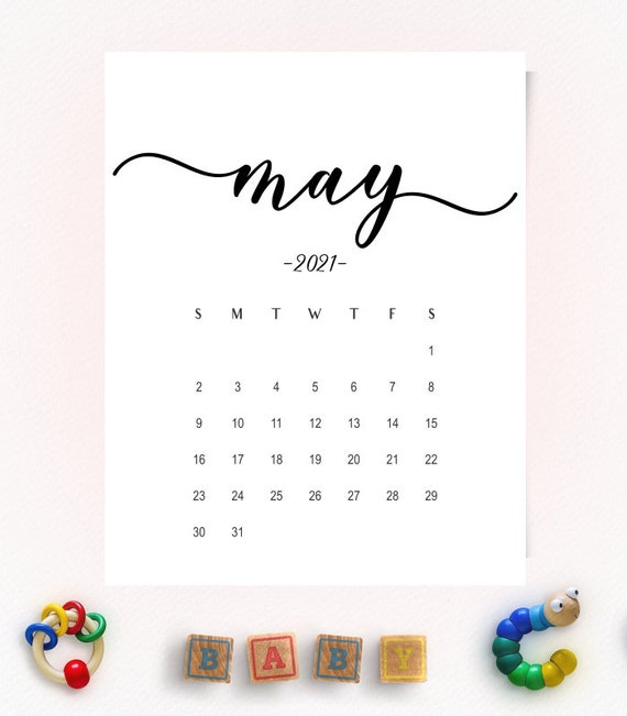 Calendrier Dannonce De Grossesse Mai 2021 Annonce Enceinte Etsy