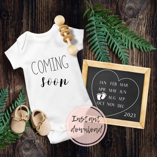 Digital Pregnancy Announcement / Social Media / Gender Neutral Etsy