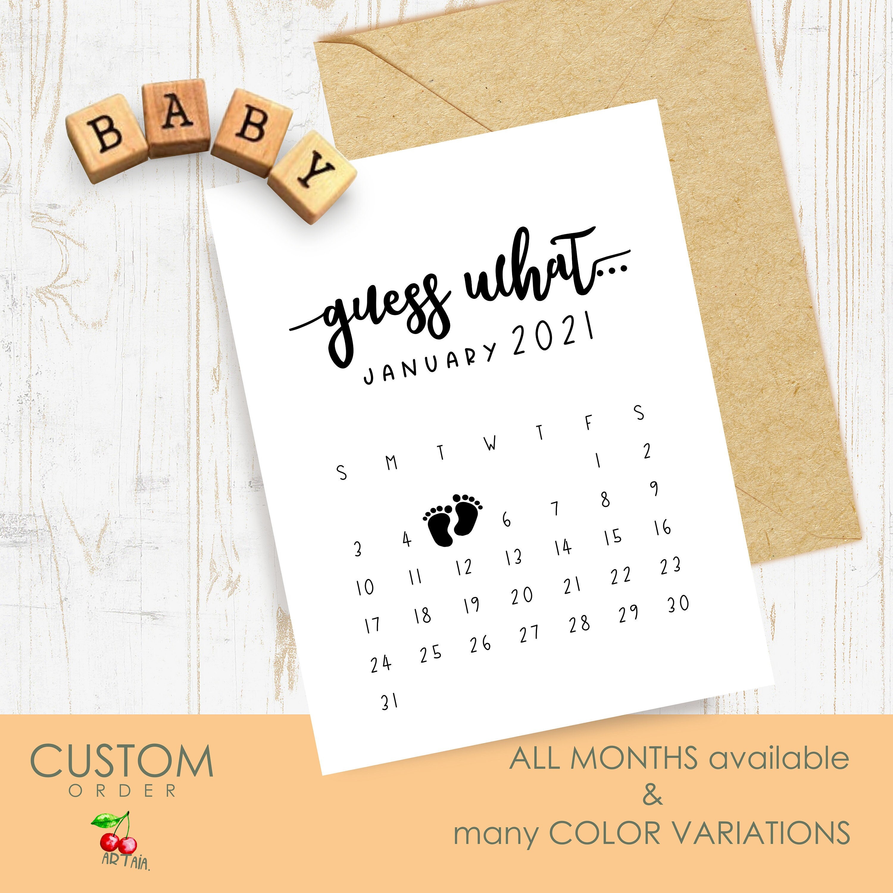 Cute Way of Telling Your Partner Family and Friends - Etsy