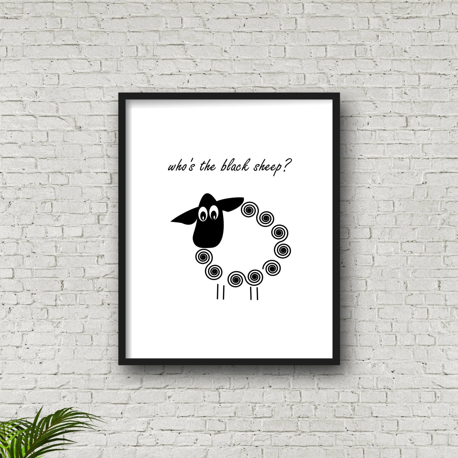 Black Sheep Print Idiom Print Black Sheep Idiom Art Black Etsy