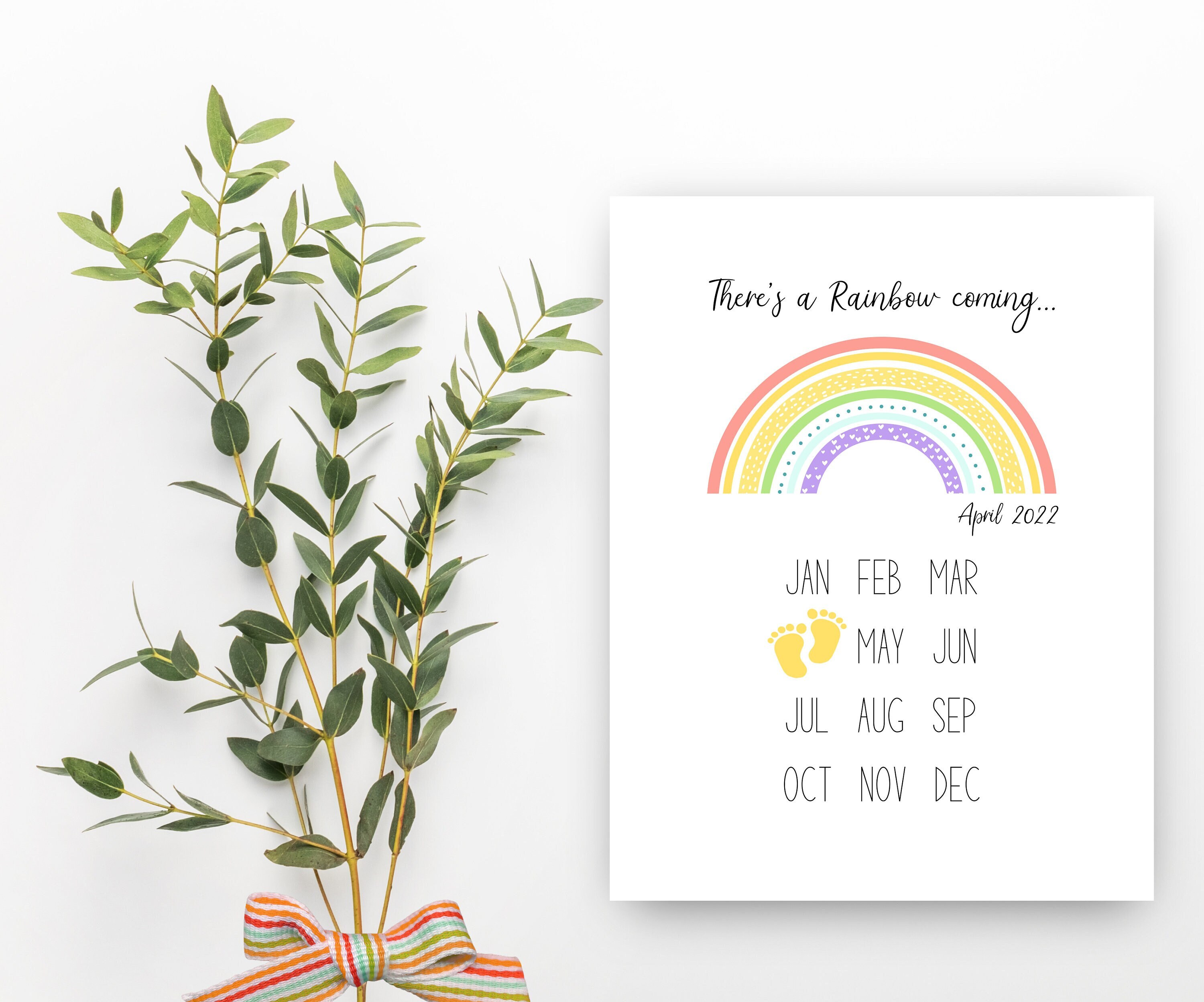 Annonce De Bebe Arc En Ciel Avril 22 Belle Facon De Etsy