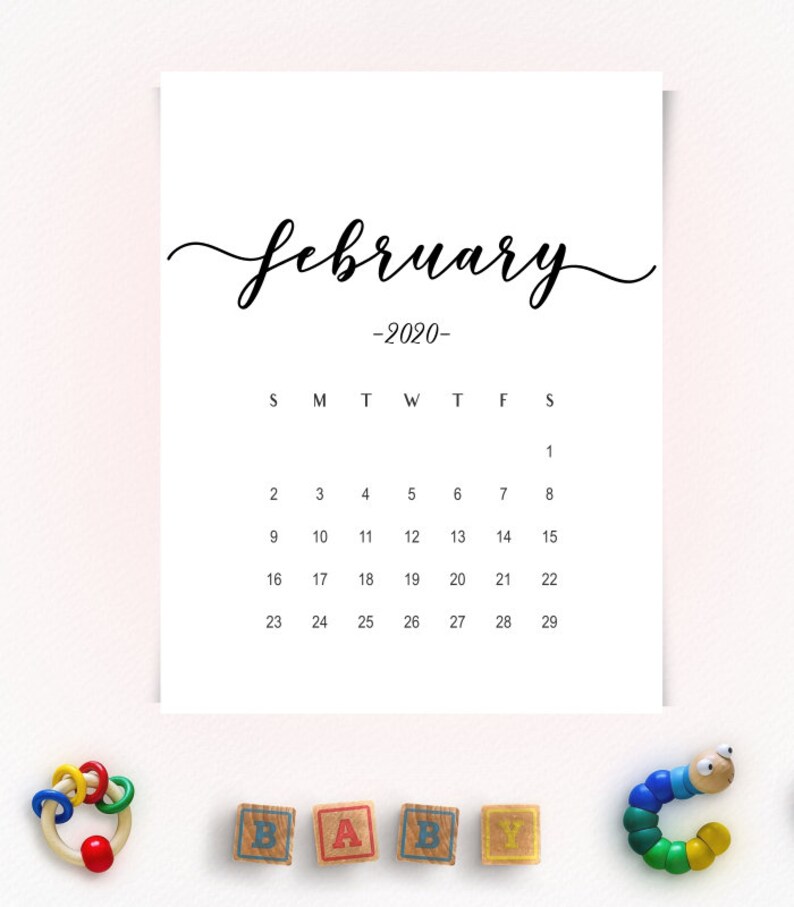 Annonce de la grossesse calendrier février 2020 social Media | Etsy