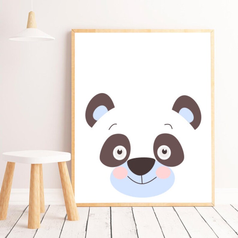 Panda Print Panda Nursery Prints Cute Nursery Decor Etsy