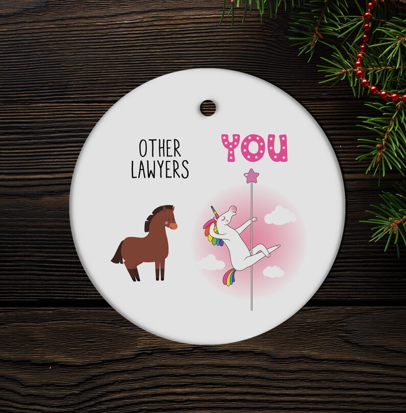 Lawyer Ornament Unicorn Lawyer OU16 Personalized Ornament Lawyer Christmas Decorations Lawyer Christmas Tree Ornament Lawyer Gift