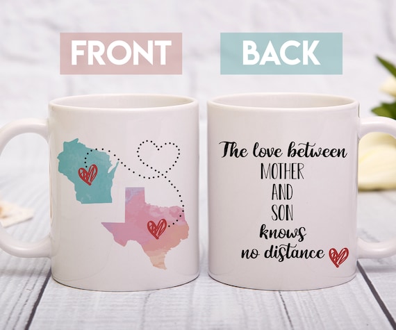 the love between mother and son knows no distance mug