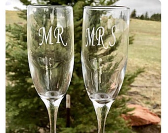 Engraved Champagne Flutes