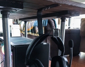 Headphone Under Desk Metal Hook Stand, Headset Earphones Hook, Gift For Musician, Gamer Gift, Gaming Headset Hooks, Computer Accessories