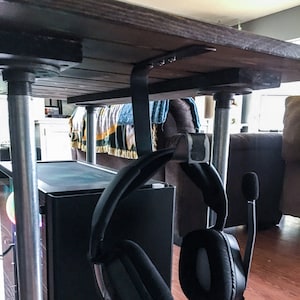 Headphone Under Desk Metal Hook Stand, Headset Earphones Hook, Gift For Musician, Gamer Gift, Gaming Headset Hooks, Computer Accessories