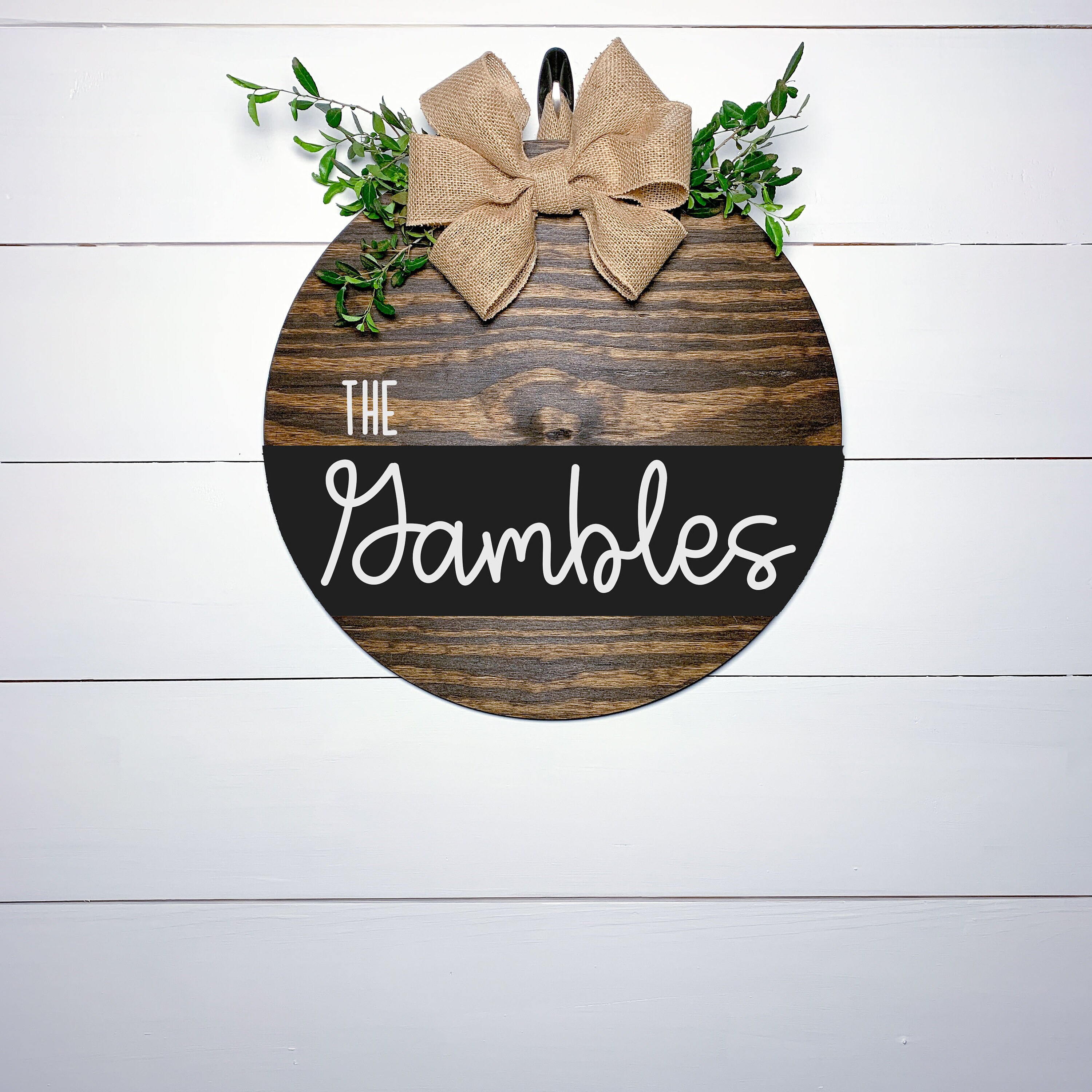 Front Door Décor Sign Wood Round Wedding Gift Etsy