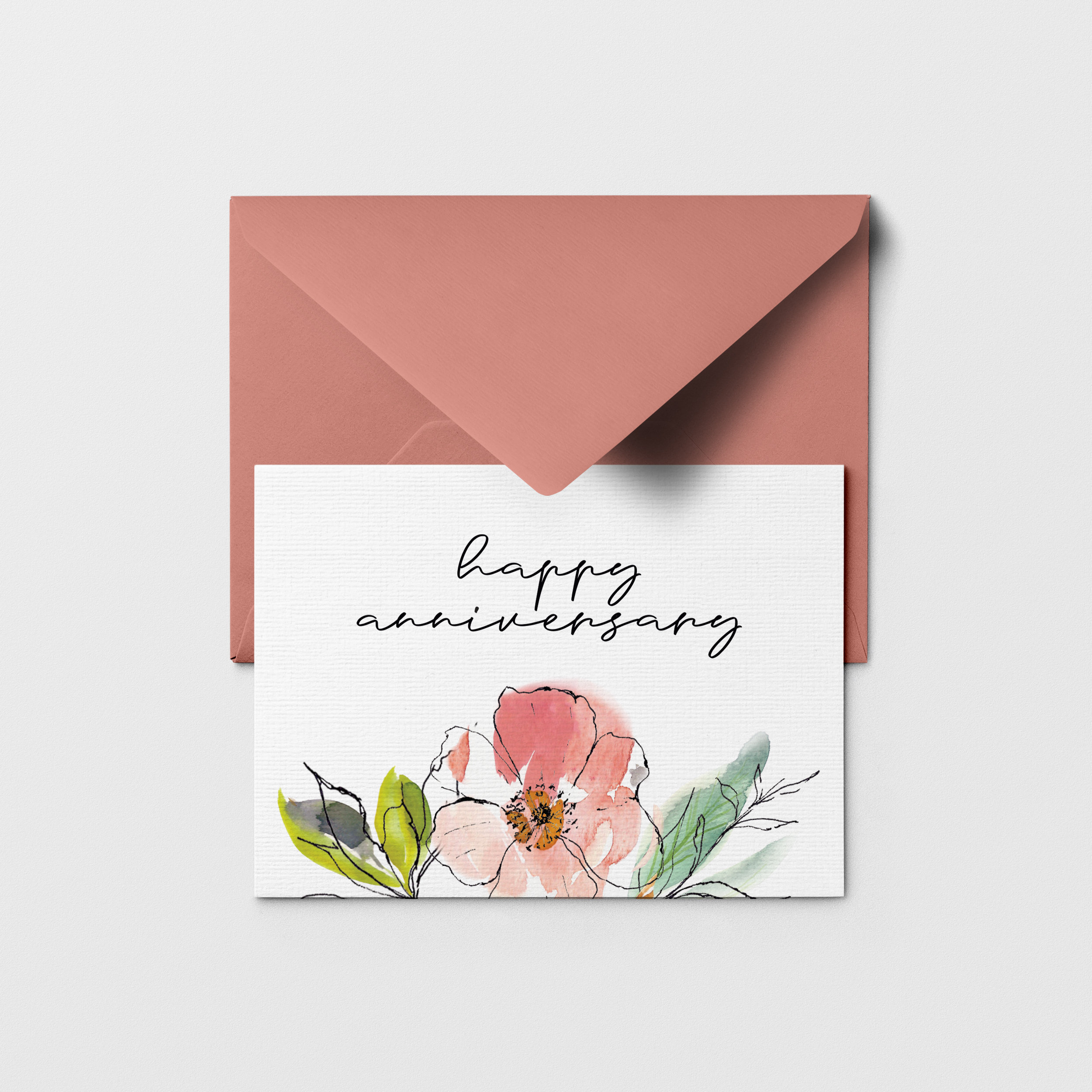 PRINTABLE Happy Anniversary Greeting Card Floral Happy - Etsy