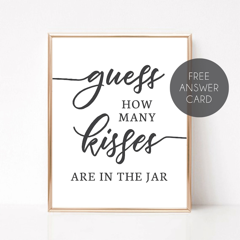 How Many Kisses In The Jar Free Printable