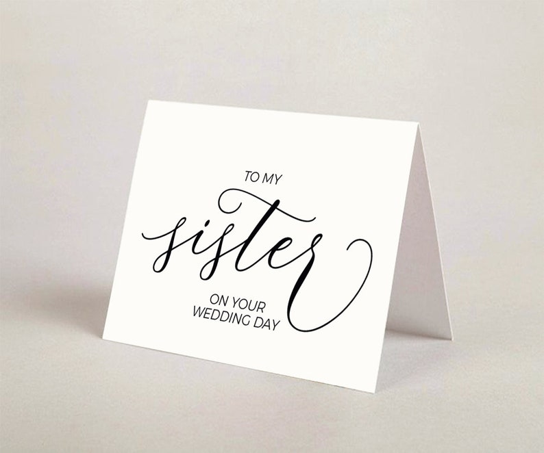 To My Beautiful Sister On My Wedding Day PRINTBLE To My Sister On My Wedding Day
