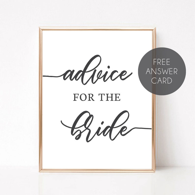 PRINTABLE Advice for the Bride Sign Wedding Shower Sign - Etsy