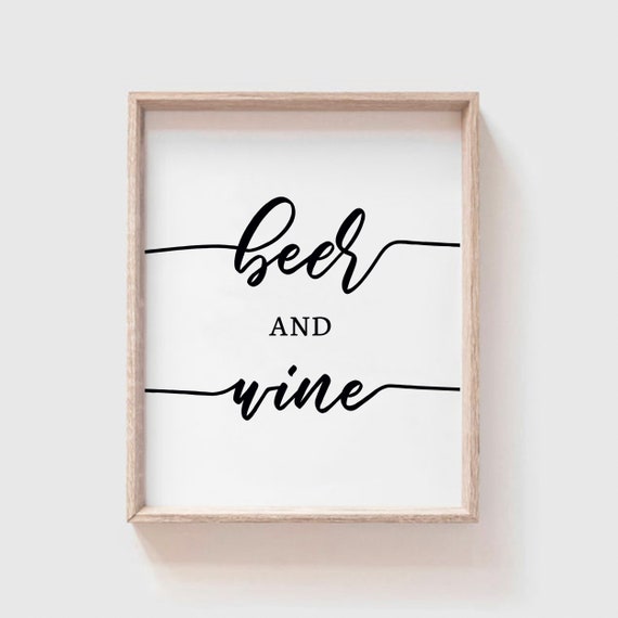 PRINTABLE Beer and Wine Sign Beer and Wine Table Sign Wine Etsy
