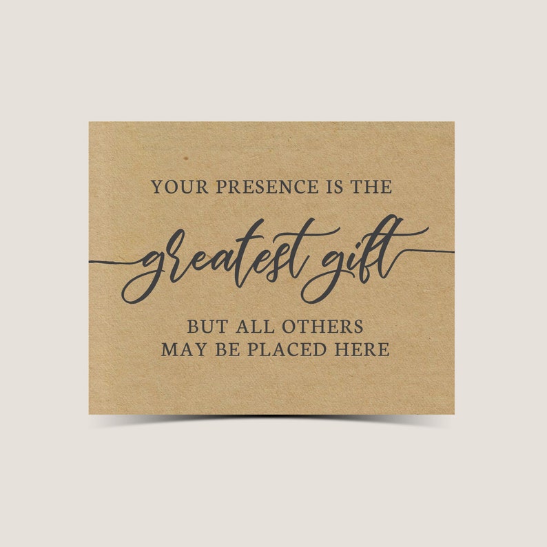 PRINTABLE Your Presence Is The Greatest Gift But All Others | Etsy