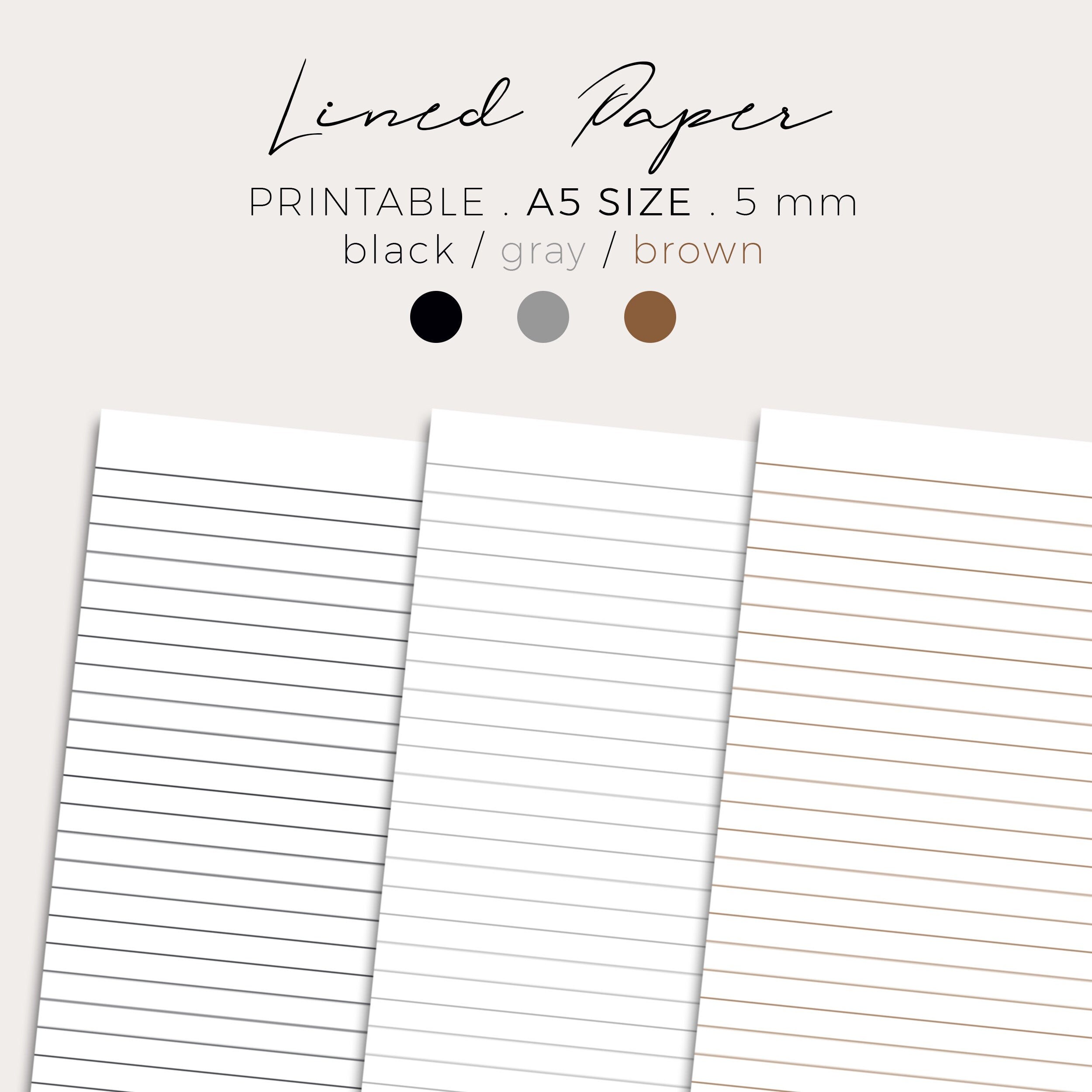 printable a5 lined paper a5 journal ruled paper printable a5 etsy