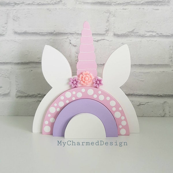 Unicorn Stacker Shelf decor Girls bedroom Nursery decor