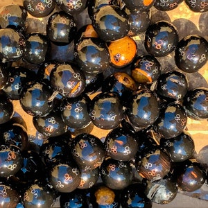 Large ebony islamic beads 2