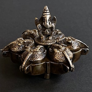 Little bronze Tilak box, India, mid 20th century