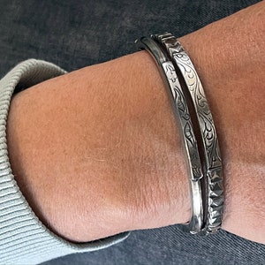A pair of high silver Guelmim bracelets from Morocco