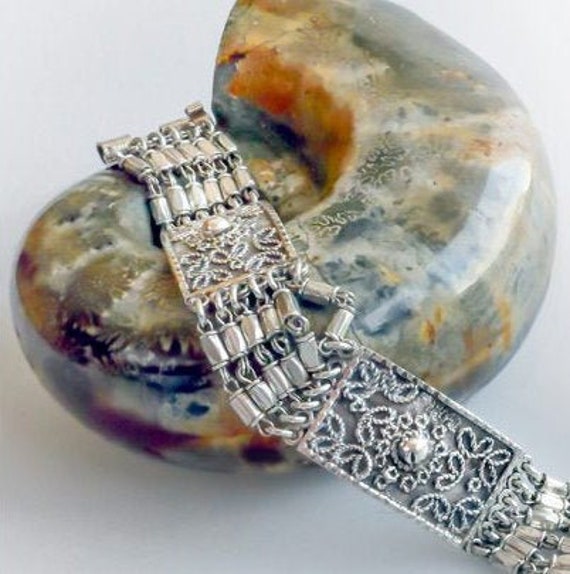 EGYPTIAN SILVER BRACELET - image 1