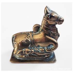 Idole en laiton de Nandi, taureau de Shiva, Inde, 2