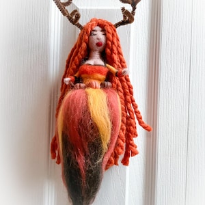 Mabon Harvest Goddess Doll: Needle Felted Wool Ornament