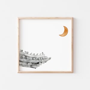 Korean Gyeongbokgung Hanok Eaves – Minimalist Soft Watercolor Art Print, Traditional Palace Architecture Wall Decor
