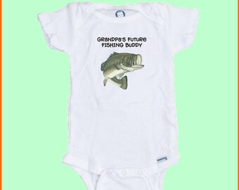 Grandpa's Future Fishing Buddy   Funny baby Onesie 100% Organic Cotton
