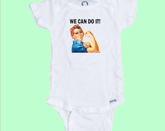 Girl Power " We Can Do It" Funny baby Onesie