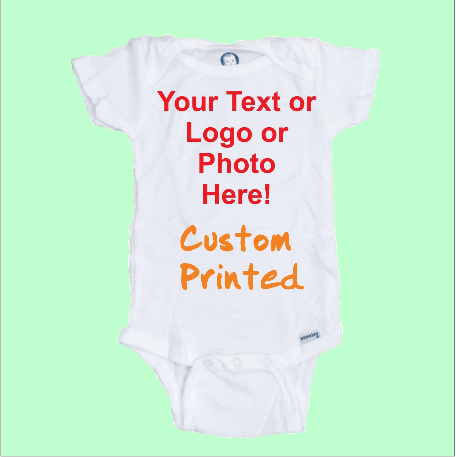 2 PERSONALIZED Custom Printed Baby Onesies Your Text or Photo Etsy