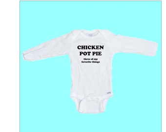 Chicken Pot Pie Funny Long sleeve Onesie  100%  Cotton FREE SHIPPING